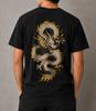 T-shirt Vintage avec Dragon Oriental Imprimé dans le Dos | Tee Streetwear Japonais | T-shirt Graphique Mythologique Asiatique | Cadeau Pour Lui