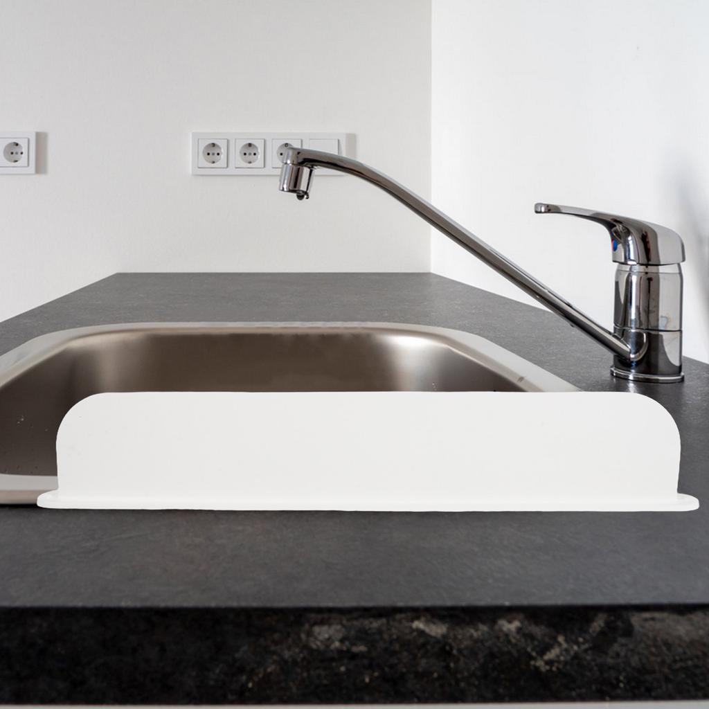 Kitchen Sink Silicone Water Splash Guard Suction Base 19.17x3.54 Inch Flexible Splash Protector Countertop Sink Barrier Water