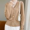 Women's Flashing V-Neck Knitted Cardigan - Lightweight Autumn Sweater, Stylish Short Outerwear, Air-Conditioning Top