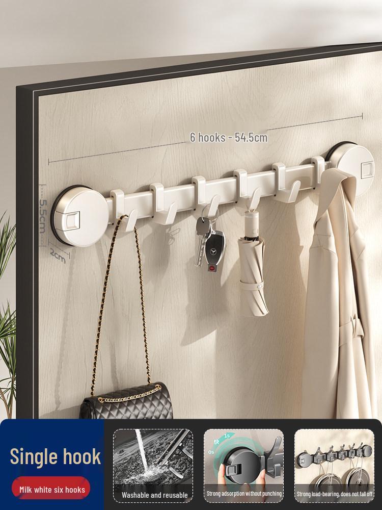 Traceless Suction Cup Wall Hook, No-Punch Strong Vacuum Hook for Door and Bathroom Storage