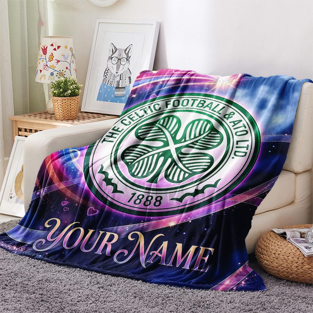 Custom Name The Celtic Football Club2 Flannel Blanket, High quality Comfortable for All Seasons, Home Decor, Warmth and Comfort