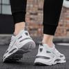 Men's White Mesh Platform Sneakers Breathable Summer Lace Up Casual Shoes Lightweight Fashion Sports Footwear
