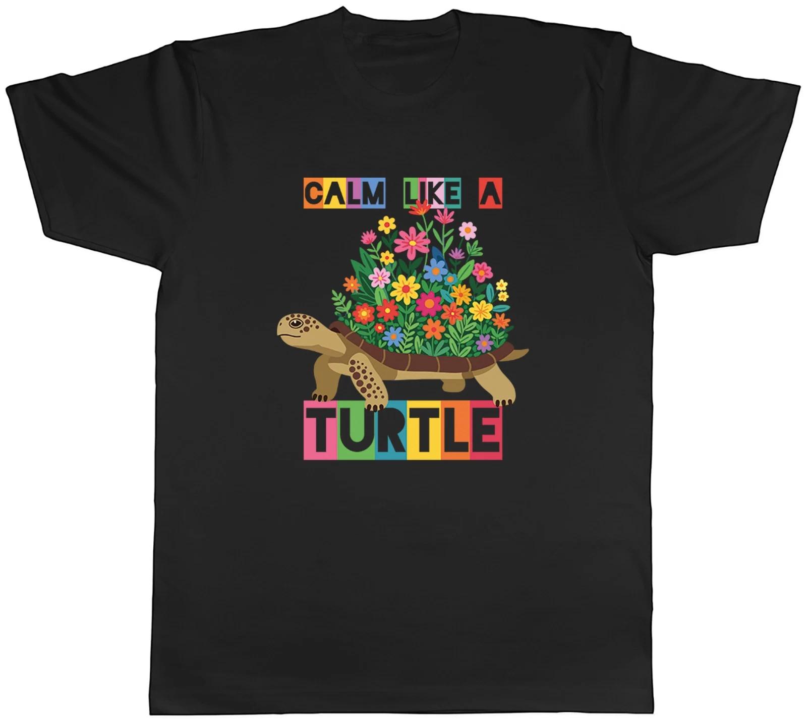Calm like a Turtle Floral Slow Steady Mens T-Shirt Tee Gift Top XXL