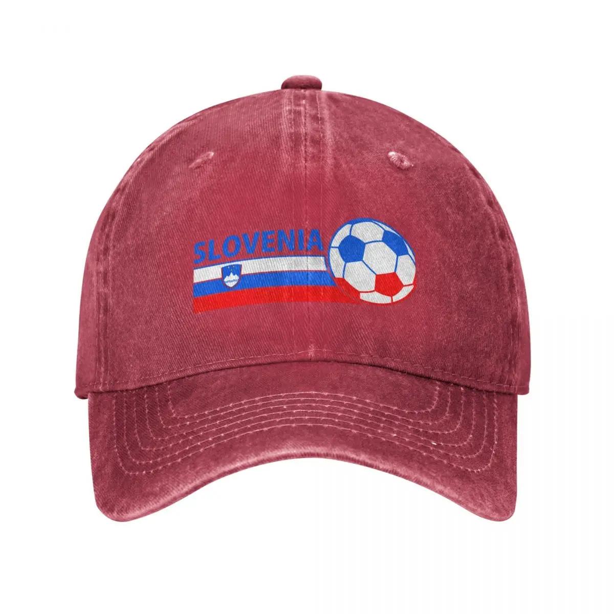 Vintage Slovenia Soccer Team Slovenia flag and Soccer Ball Baseball Cap Anime black summer hat dad hat Ladies Unisexs