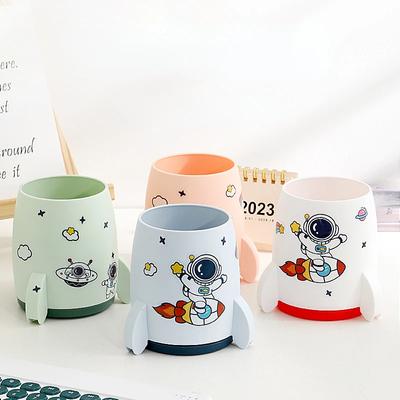Kawaii Rocket Pen Pencil Pot Holder Brush Storage Container Desk Organizer Multifunction Washi Tape Stationery Office Supplies