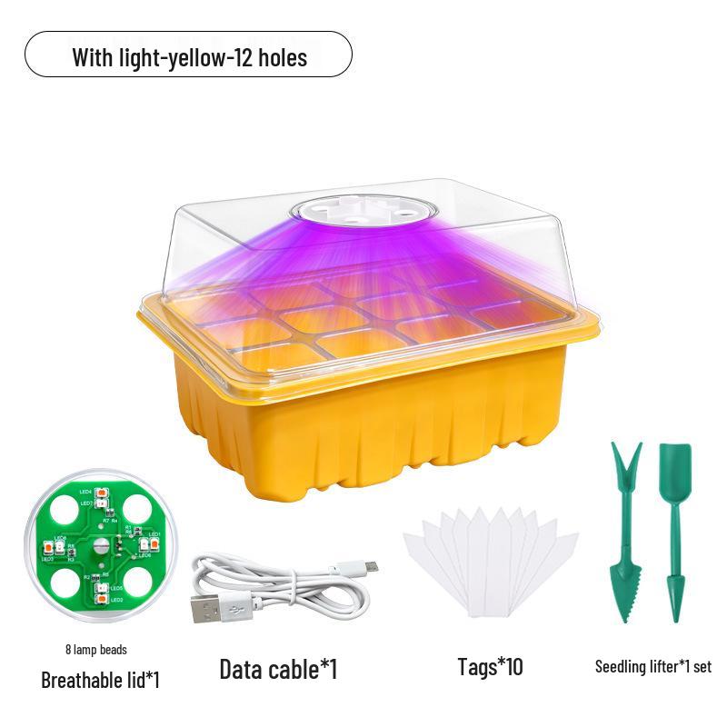 Multi-Color Seedling Box with High/Low Lid & Light for Home Balcony Gardening