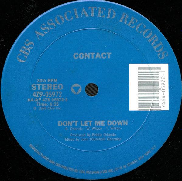 

12inch Record CONTACT Dont Let Me Down 4Z905972 CBS Associated 1986 US SoulFunk Used