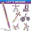 Magnetic Pen Set In Silver Color Includes 13 Magnetic Rings 3 Pen Refills 12 Beads And 2 Capacitive Heads