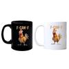 11oz F-Caw-F Ceramic Rooster Coffee Cups with Handle Rooster Crowing Coffee Mugs for Mom Sister Friends Coworkers Home Decor