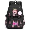 Cartoon Anime Hatsune Miku Printed Large Capacity Backpack for Teenger Student Bookbag Girl Boy Schoolbag Bookbag Women Waterproof Travel Bag
