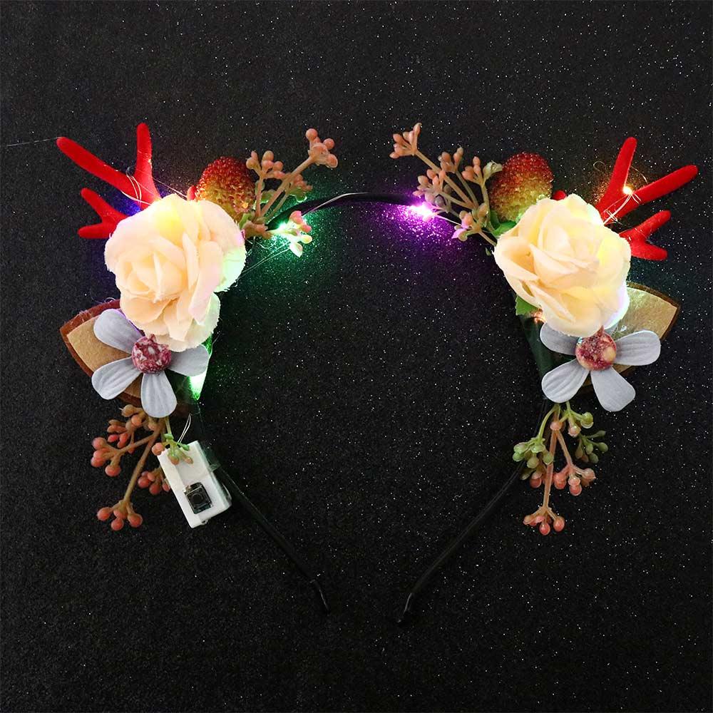 Haarschmuck im koreanischen Stil Foto-Requisiten Weihnachts-Haarreif Elchohren Stirnband Leuchtendes Stirnband Feen-Hirschohr Damen-Haarschmuck