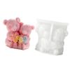 Valentines Themed Bear Couple Silicone Mold For Handmade With Fine Carving Detail