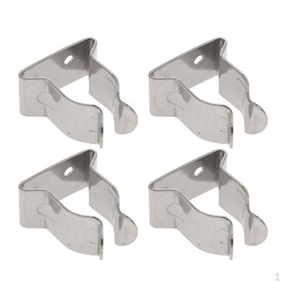 4 Stück 304 Edelstahl Bootshakenhalter Federklemmenhalter Clip