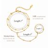 Stainless Steel Hand Chain Ring Bracelet for Women, Adjustable Gold Plated Doule-layer Bracelets, Christmas Party Zircon