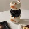 Ceramic Coffee Mug Cat Style Cartoon Cup With Handle Latte Art Water Cup Decoration Smiling Face Bottle for Office Drinking