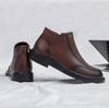 Britischer Stil Herren Stiefeletten Seitlicher Reißverschluss Herren Chelsea Boots Hoher Schaft Herrenschuhe für Leder Warmes Plüschfell Winterstiefel Botas