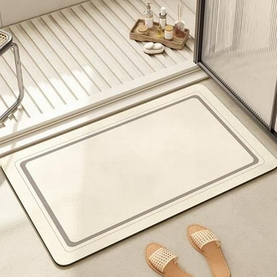 Japanese-Korean Minimalist Diatom Mud Bath Mat - Water-Absorbent, Non-Slip Entryway Floor Mat