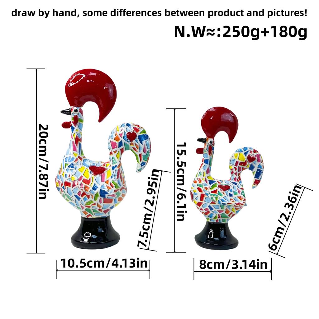 Modern Good Minimalist Rooster Pair Decorations Living Room Home Decoration Study Tabletop Decoration Resin Handicraft Gifts