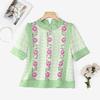 ZANZEA Women Casual Round Neck Summer Short Sleeve Floral Blouse