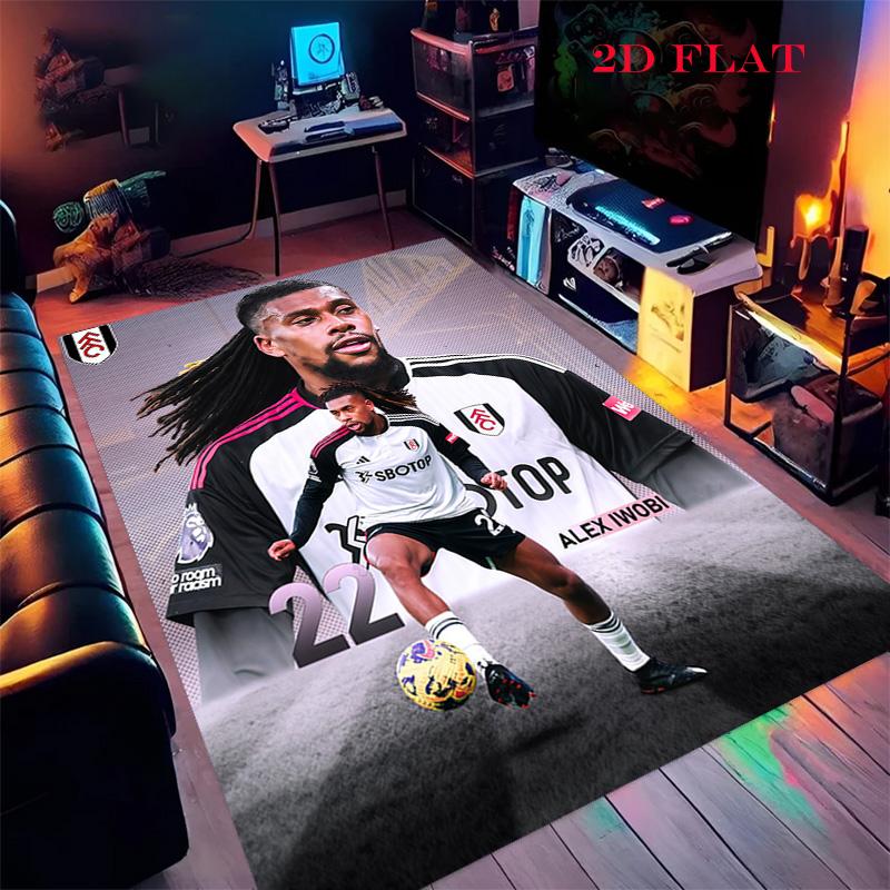 Fulham Football Club Teppich für Wohnzimmer Schlafzimmer Zuhause Sofadekoration, rutschfeste Bodenmatte für Kinder zum Spielen