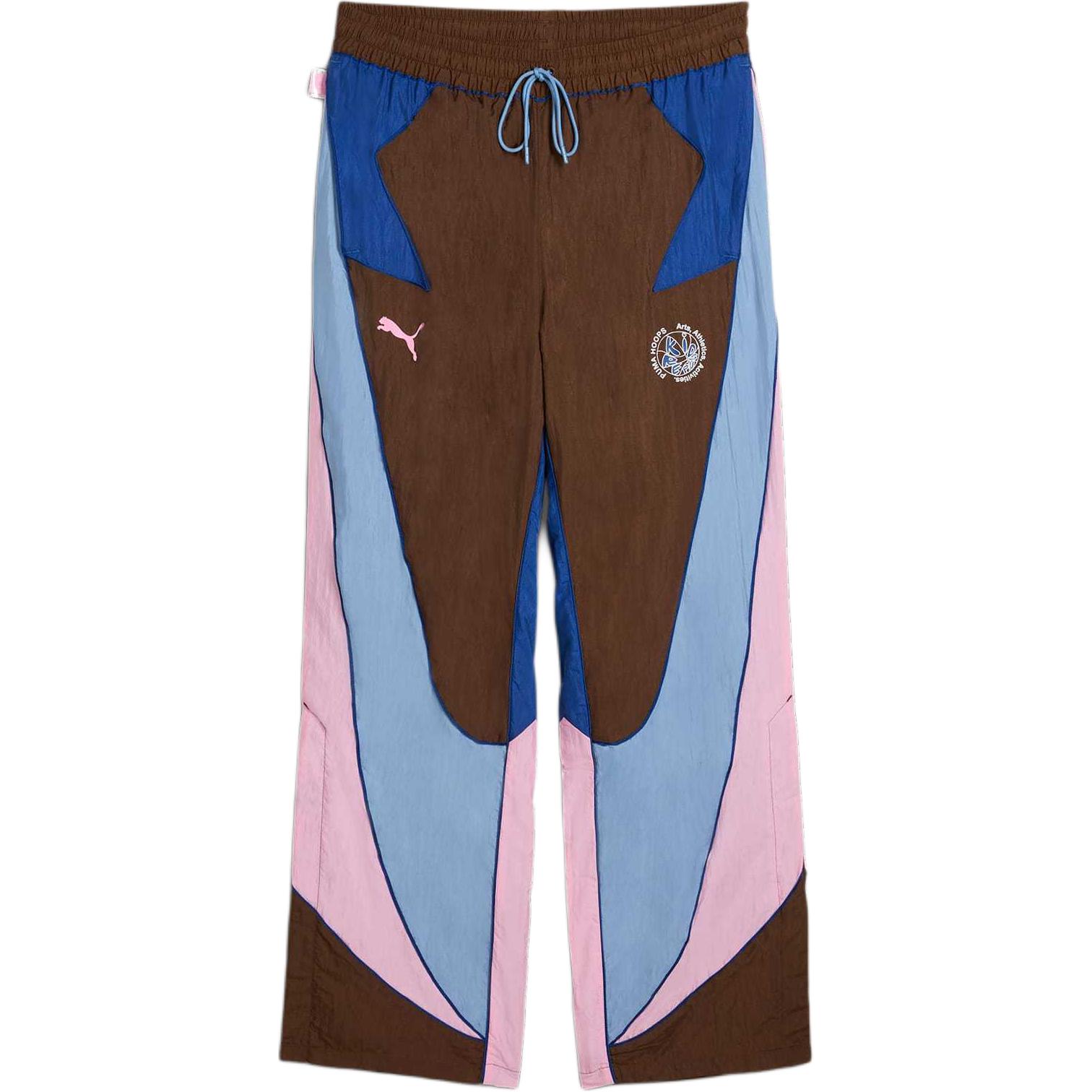 Puma X Kidsuper Collab SS24 Comfortable Fashion Breathable Colorblock Mid-Rise Straight Casual Pants Men Bottoms Brown 627855-01 M