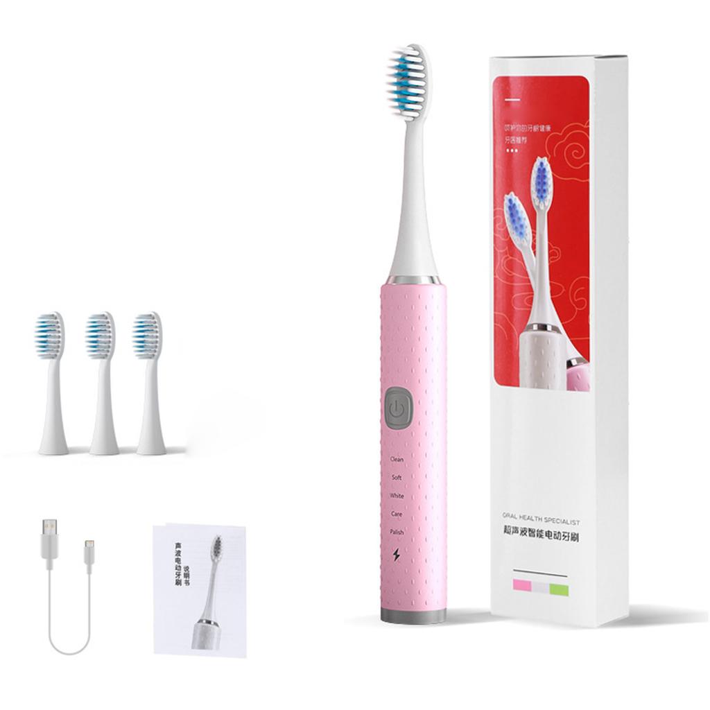 Electric Toothbrush Ultrasonic Soft Bristle Waterproof Whitening Automatic Toothbrush for Adults Chi