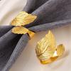 Metal Napkin Ring Buckles Gold Leaf Dinning Table Decoration  for Wedding Birthday Party