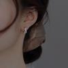 PONYKISS Sterling Silber Disteln und Dornen Kreuz Runde Creolen für Damen Party Minimalistisch Trendig Feine