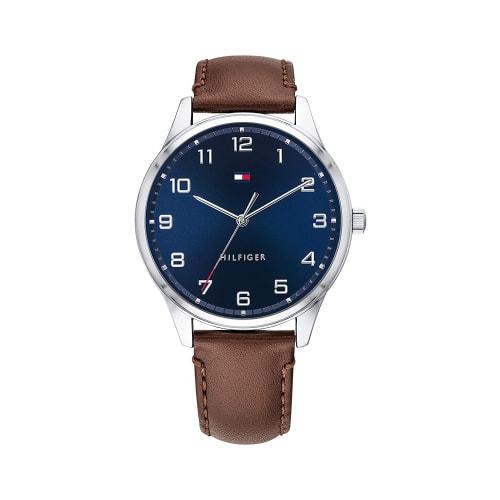 

Tommy Hilfiger Essentials Men s Analog Quartz Watch with Genuine Leather Finish, Model 1791659