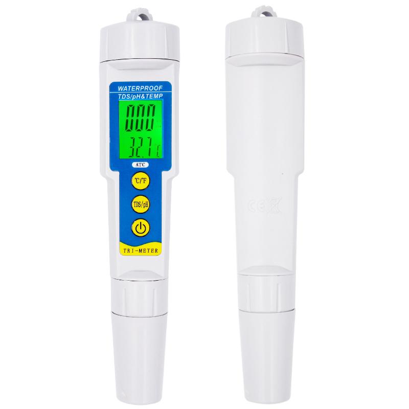 Waterproof EC/TEMP/TDS/PH/TEMP Meter Water QualityTester Analyzer LCD for Aquarium Pool 1-14 PH Meter