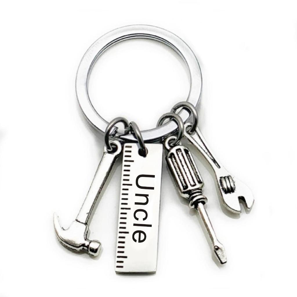 DIY Stainless Steel Father's Day Tool Keychain: Hammer, Screwdriver, Wrench - Perfect Gift for Dad