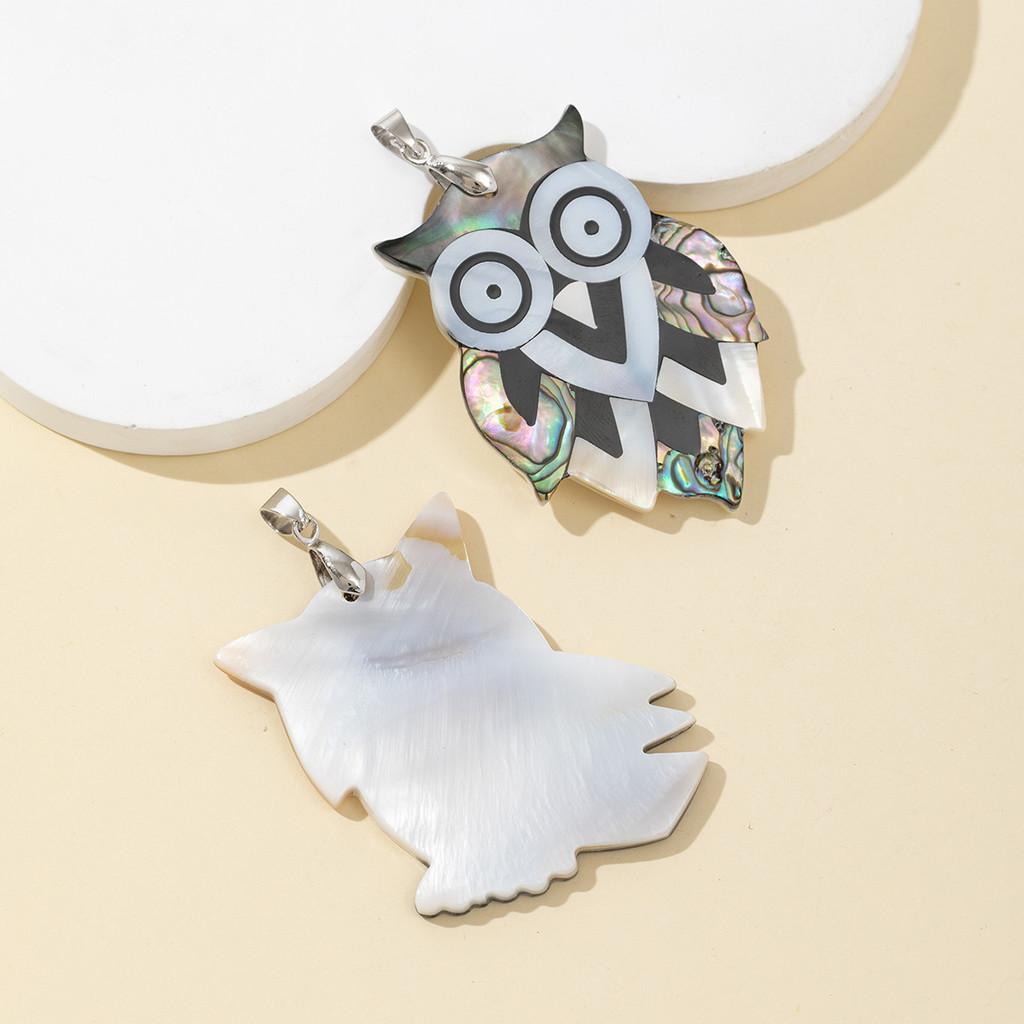 Handmade Shell Owl Pendant Necklace With Unique Design For Style Accessories