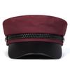 Personalized Leather Eaves Military Hats Spring Autumn Sailor Hats Black Ladies Beret Caps Flat Top Captain Cap Travel Cadet Octagon