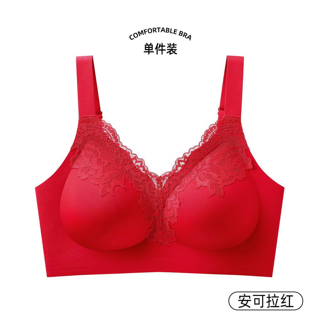 Women Plus Size Lace Bra No Underwire Push Up Support