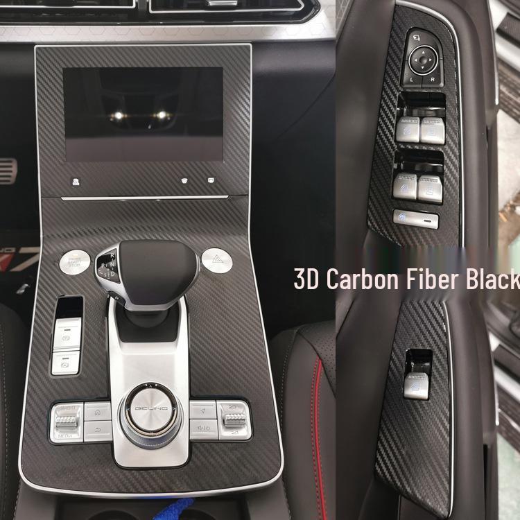 Beijing X7 Interior Carbon Fiber Sticker Kit for Air Conditioning, Shift, and Window Switches