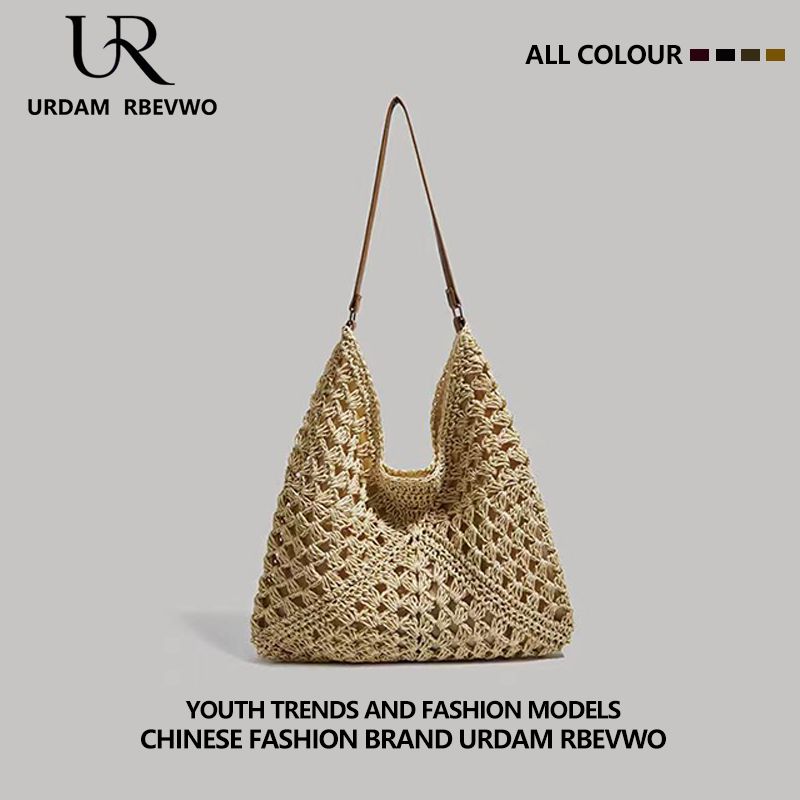 

Summer Japanese Large Capacity Straw Woven Bag Female Summer Seaside Holiday Woven Bag Idle Style Crossbody Commuter Tote Creamy-white 01 [same model in shopping mall]]