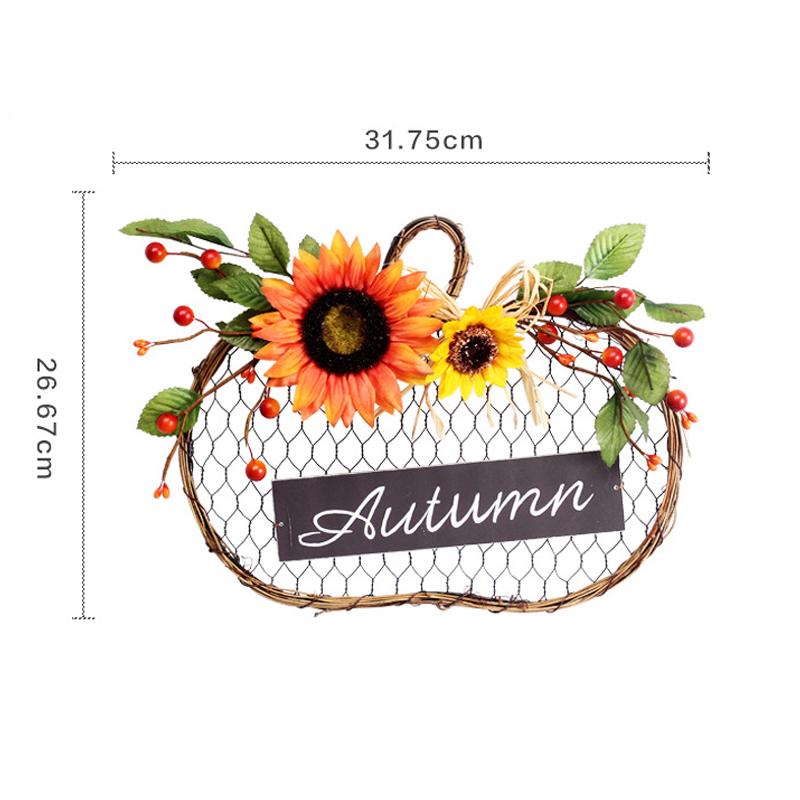Pumpkin Wooden Sign Decoration Sunflower Festival Halloween Decoration Garland Home Wall Door Decoration