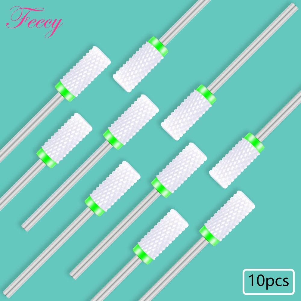10PCS Milling Cutter For Manicure Set Ceramic Nail Drill Bits Cutters for Removing Gel Varnish Manicure Machine Accessories Mill
