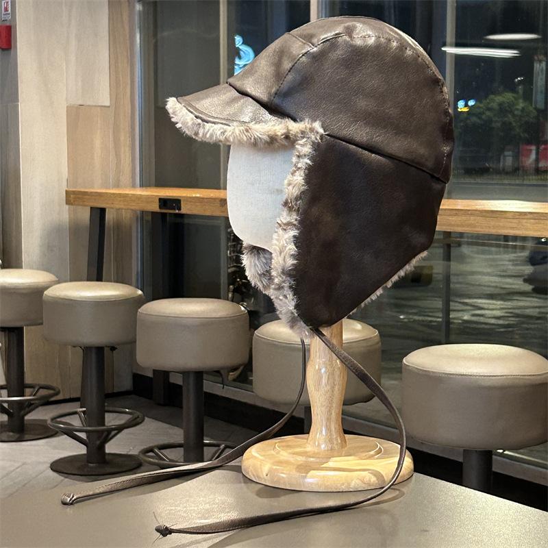 

Шапки Leifeng можно носить с обеих сторон кожи, мужские и женские зимние теплые северо-восточные бархатные шапки-ушанки, велосипедные и лыжные пилотские шапки M（56-58cm）