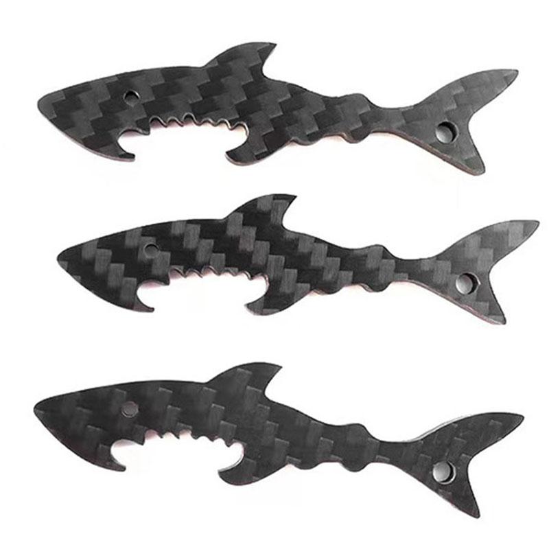 Carbon Fiber Beer Bottle Opener Unique Shark And AK47 Gun Shape Ultralight Kitchen Tool Best Gift for Men Soldier 1/3PCS