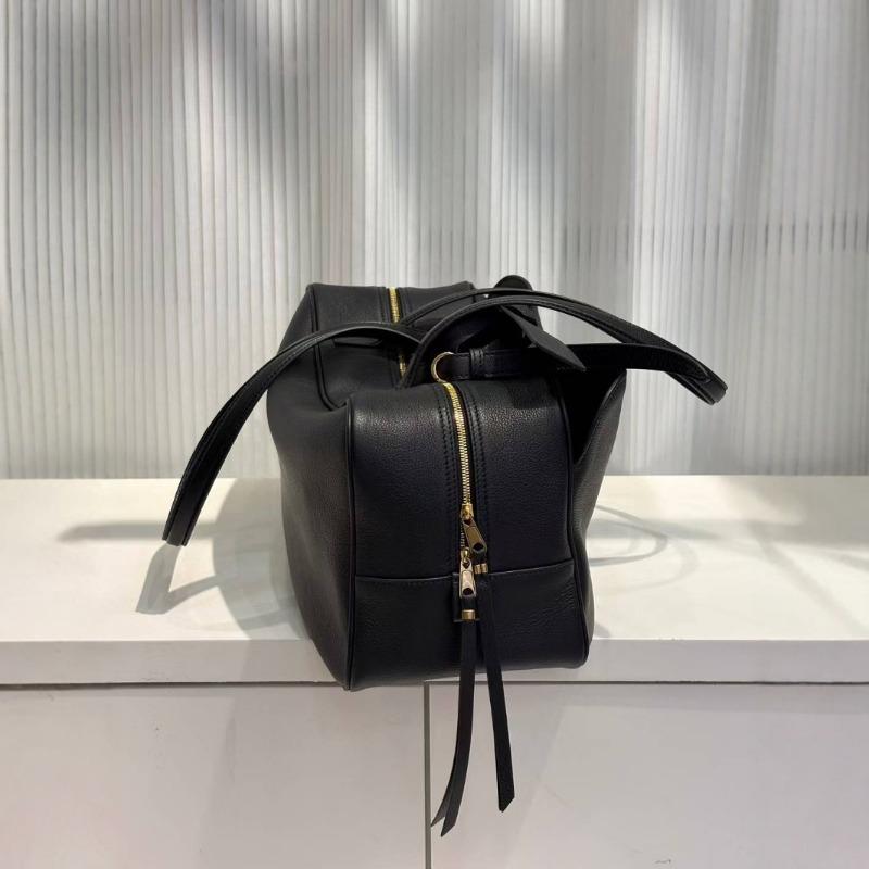 Leather Bowling Bag Women's Niche Light Luxury Shoulder Bag Handbag High-end Versatile Fashion Calfskin Underarm Bag