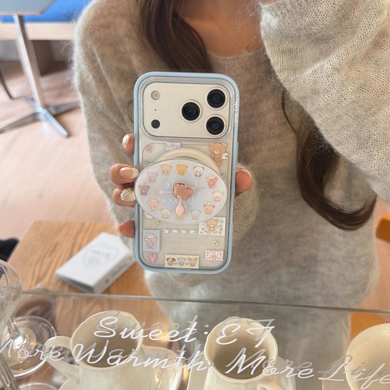 Rotating Cartoon Bear Stand Case for Apple 17Promax/16Pro/15Pro