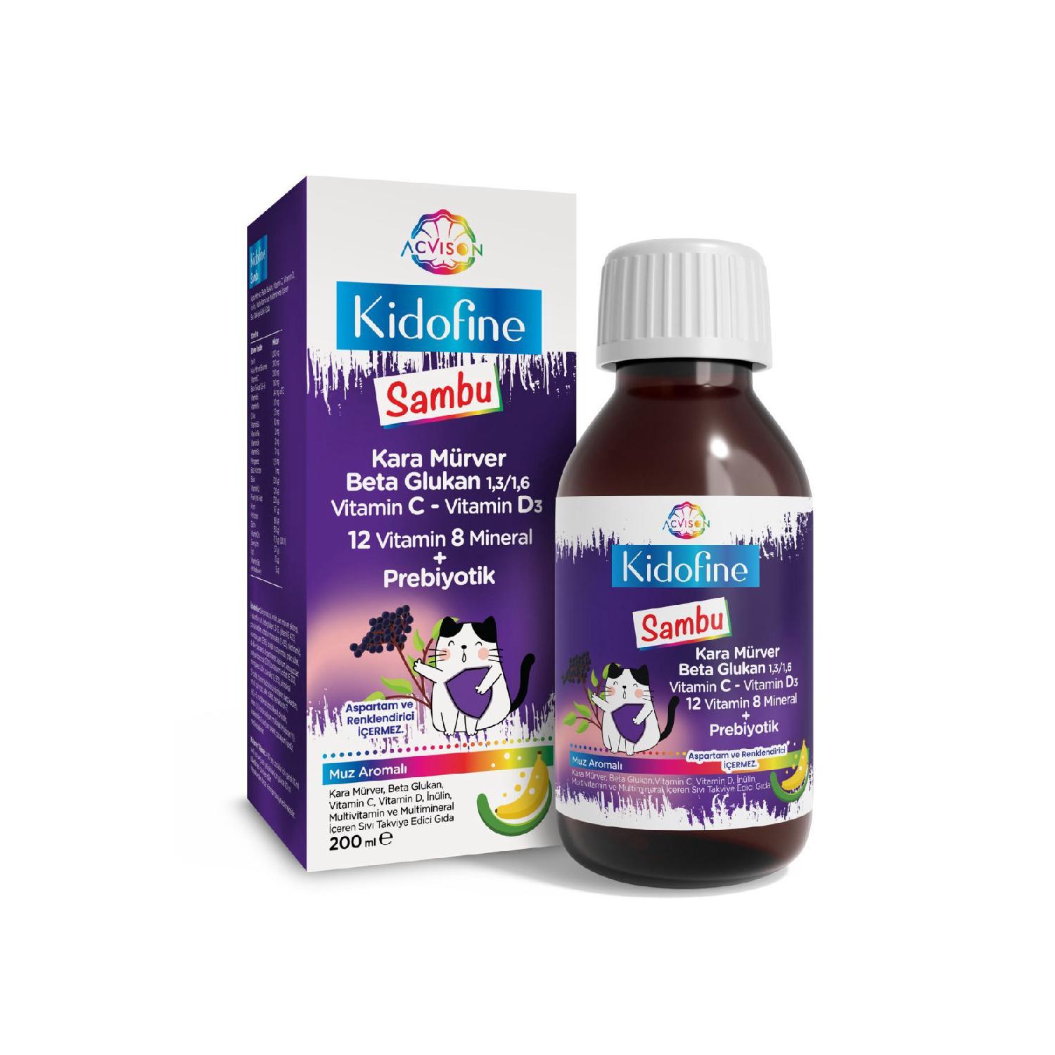 

Kidofine Sambu Children s Multivitamin Black Elder Beta Glucan Vitamin C-12vitamin 8mineral Prebiotic