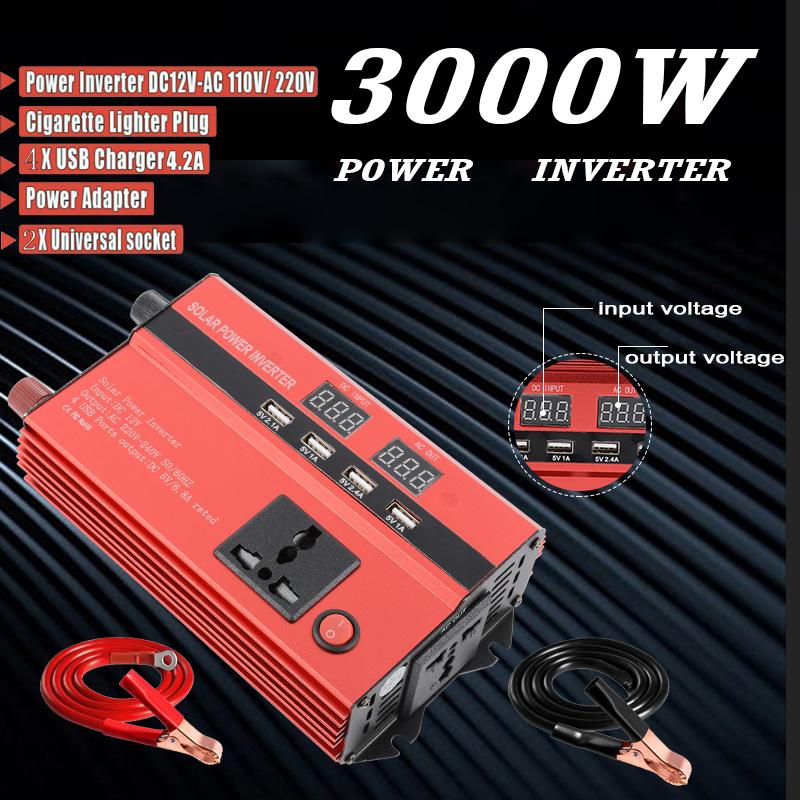 Pure Sine Wave Inverter 3000W Power DC 12V to AC 220V 50HZ Power Bank ...