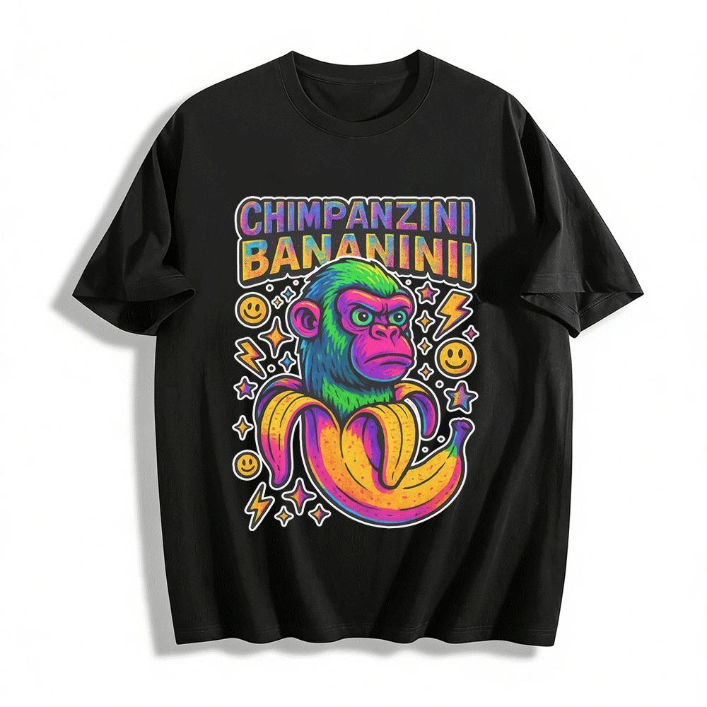 

Chimpanzini Bananinii Graphic Funny Casual Tee Pure cotton T-shirt XXS