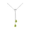 Necklace - Pearls & Colors - Toi & Me - AAA+ Freshwater Cultured Pearls - 925 Silver - Tonic Green
