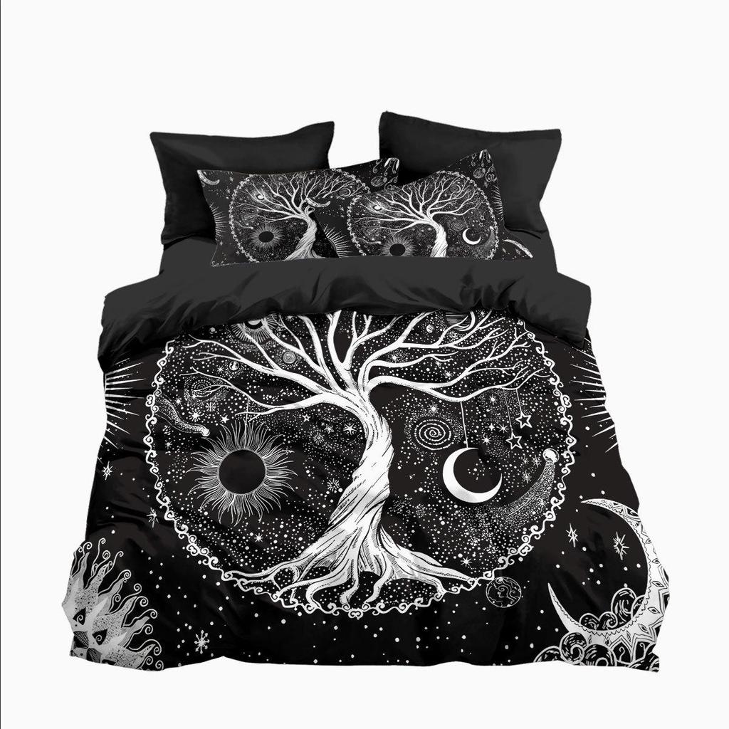 Customizable Tree of Life 3D Flannel Duvet Cover Set - 3-Piece Home Textile