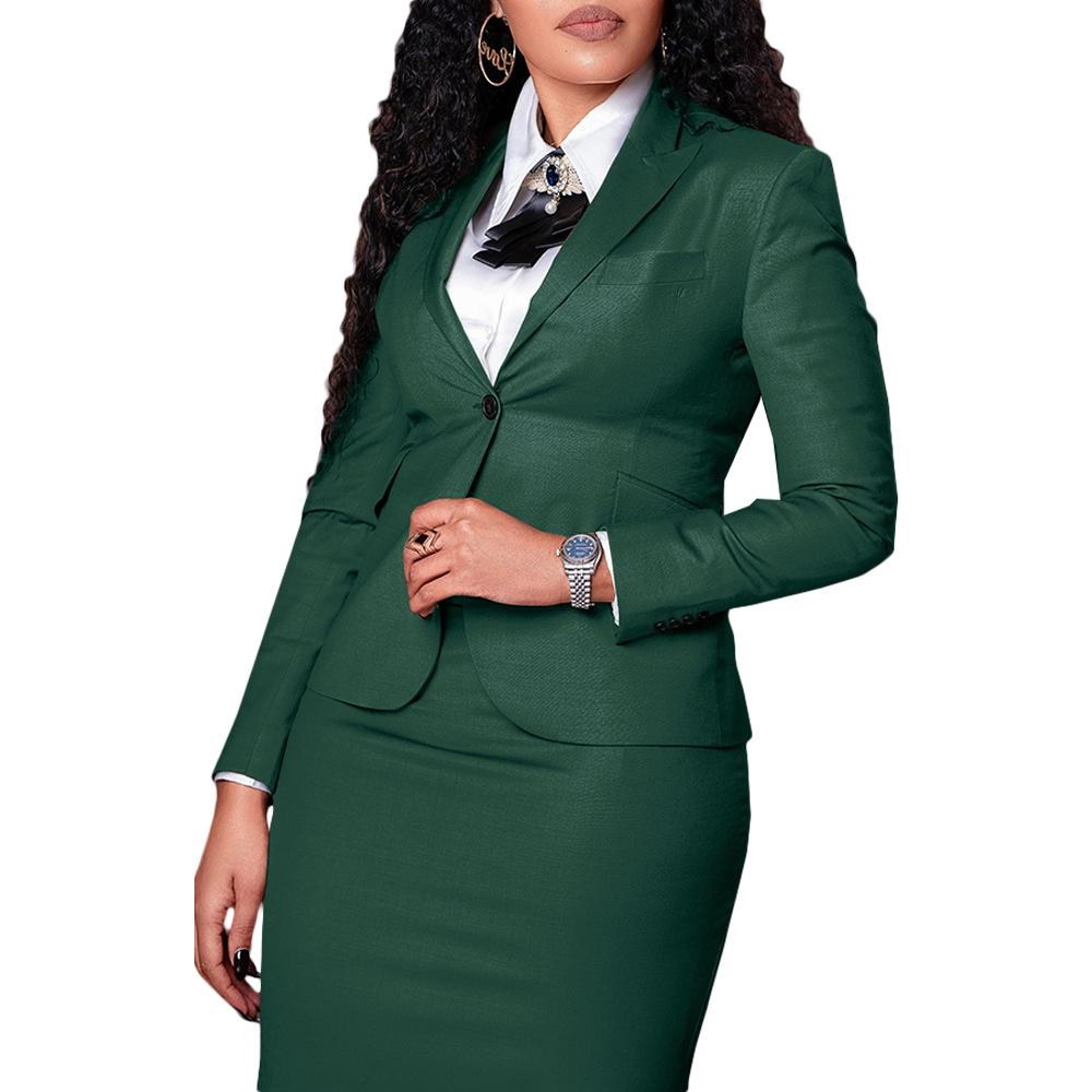 Women's Professional Two-Piece Suit Set, Long Sleeve Blazer with High-Slit Pencil Skirt, Office Wear for Work,Women's Suit for Business