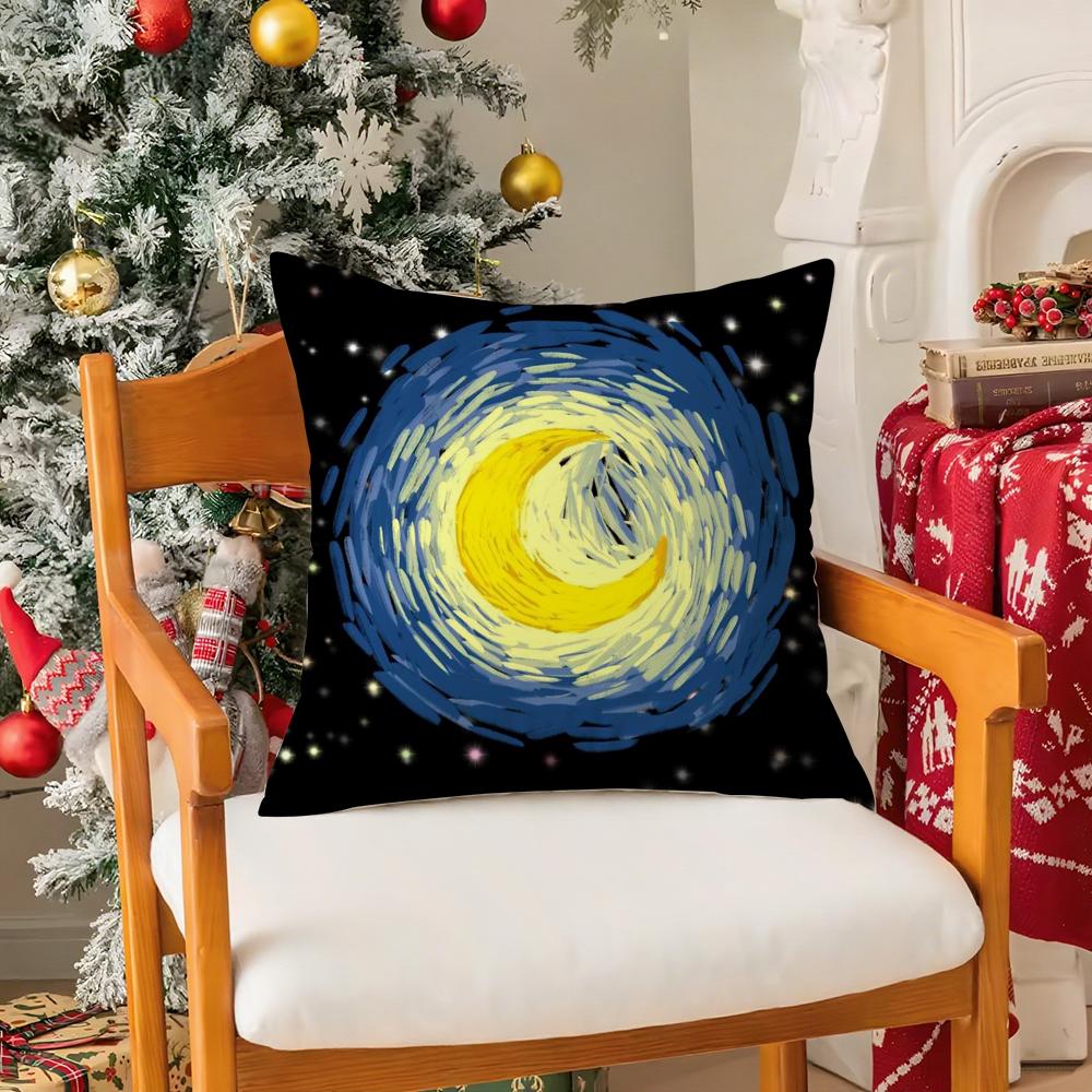 Magic Psychedelic Moon Pillow Case Silky Elegant Comfort Sofa Bed Invisible Zipper