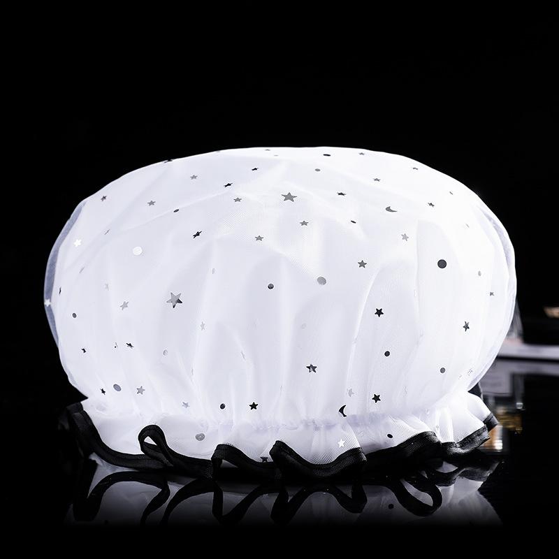 Cuffia da doccia impermeabile per bagno Cuffia per capelli elastica per cappello da bagno addensata per donna Bellezza Parrucchiere Dot Prodotti Accessori per il bagno